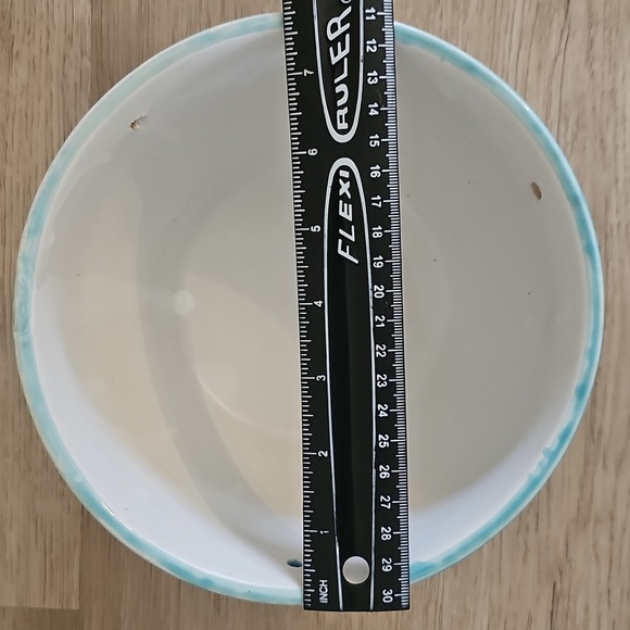 Ceramic Bowl/Planter Tye Die Teal  & White 7.5" x 4" EUC - Picture 11 of 12